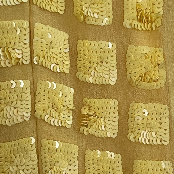 Aidan Mattox Womens Yellow Sequins Dress 6 Prom Homecoming Party Shine Silk Chic - Picture 12 of 17